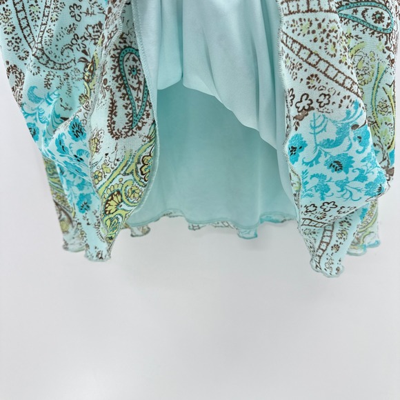 Dressbarn Woman Turquoise Paisley Print Sleeveless V Neck Tunic Top Plus Size 2X - Picture 5 of 9